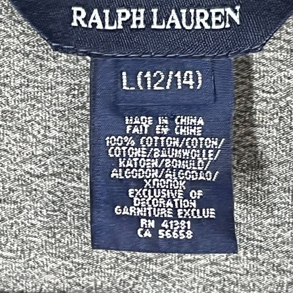 Ralph Lauren Girls L 12/14 Gray Printed Short Sleeve Casual Cotton Dress - Picture 5 of 12